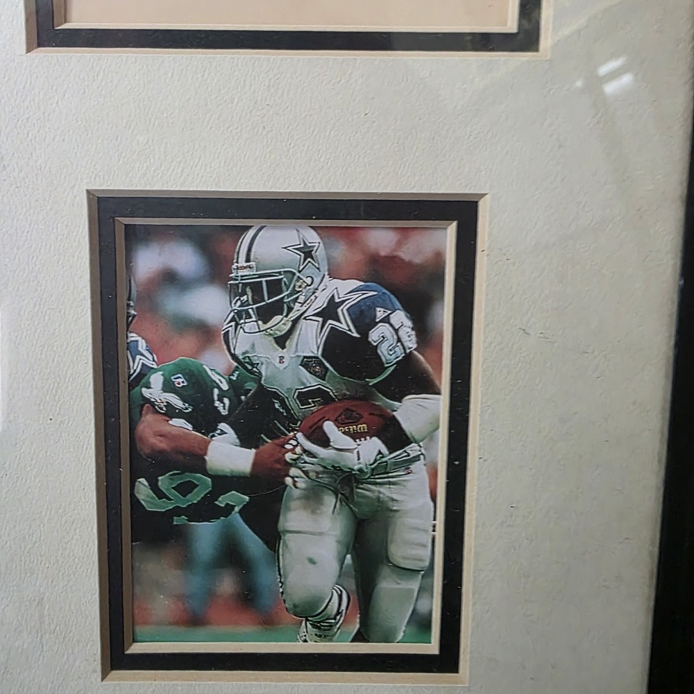 Vintage Dallas Cowboys Framed Emmitt Smith Art Photo Plaque NFL Football 90s - Picture 3 of 4